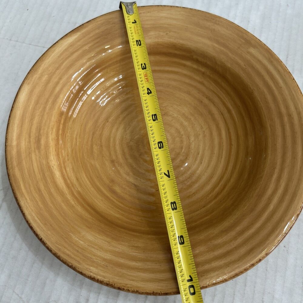 Tabletops Unlimited RUSTICO Bowl Hand Painted Collection Mustard Color 10” - Picture 10 of 10